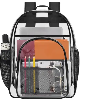 Heavy Duty Clear Backpacks for School,Clear Bookbag PVC See Through Backpack for Boys Girls College Work