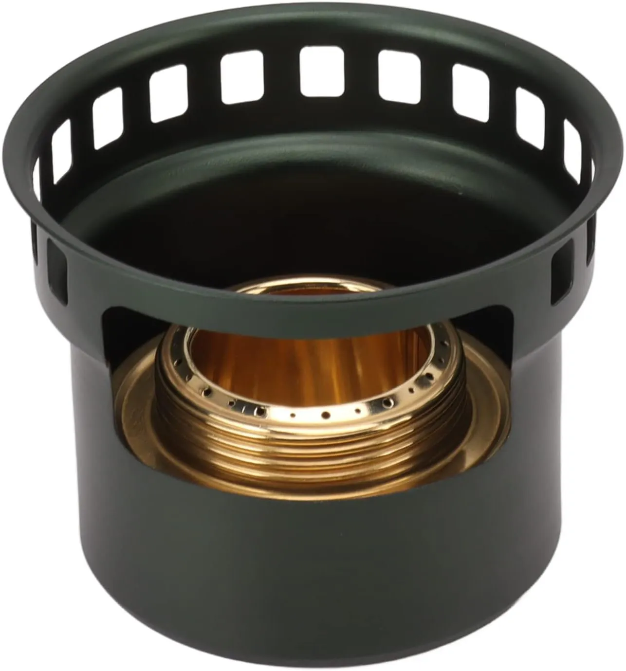 Heayzoki Mini Alcohol Stove for Backpacking, Portable Copper Spirit Burner, Aluminium Alloy Alcohol Spirit Burner with Extended Handle, for Camping Picnic Hiking