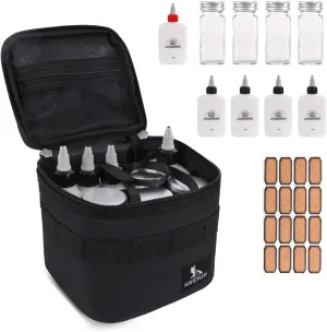 HIKEMAN Camping Portable Spice Set with 9 Containers - Pepper & Salt Shakers, Separable Storage Bag for Outdoor Travel, Camping, BBQ, Picnic