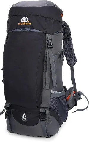 Hiking backpack, 65L Hiking Backpack Waterproof Outdoor Sport Travel Daypack for Men Women Camping Trekking Touring,outdoor backpack(Black)