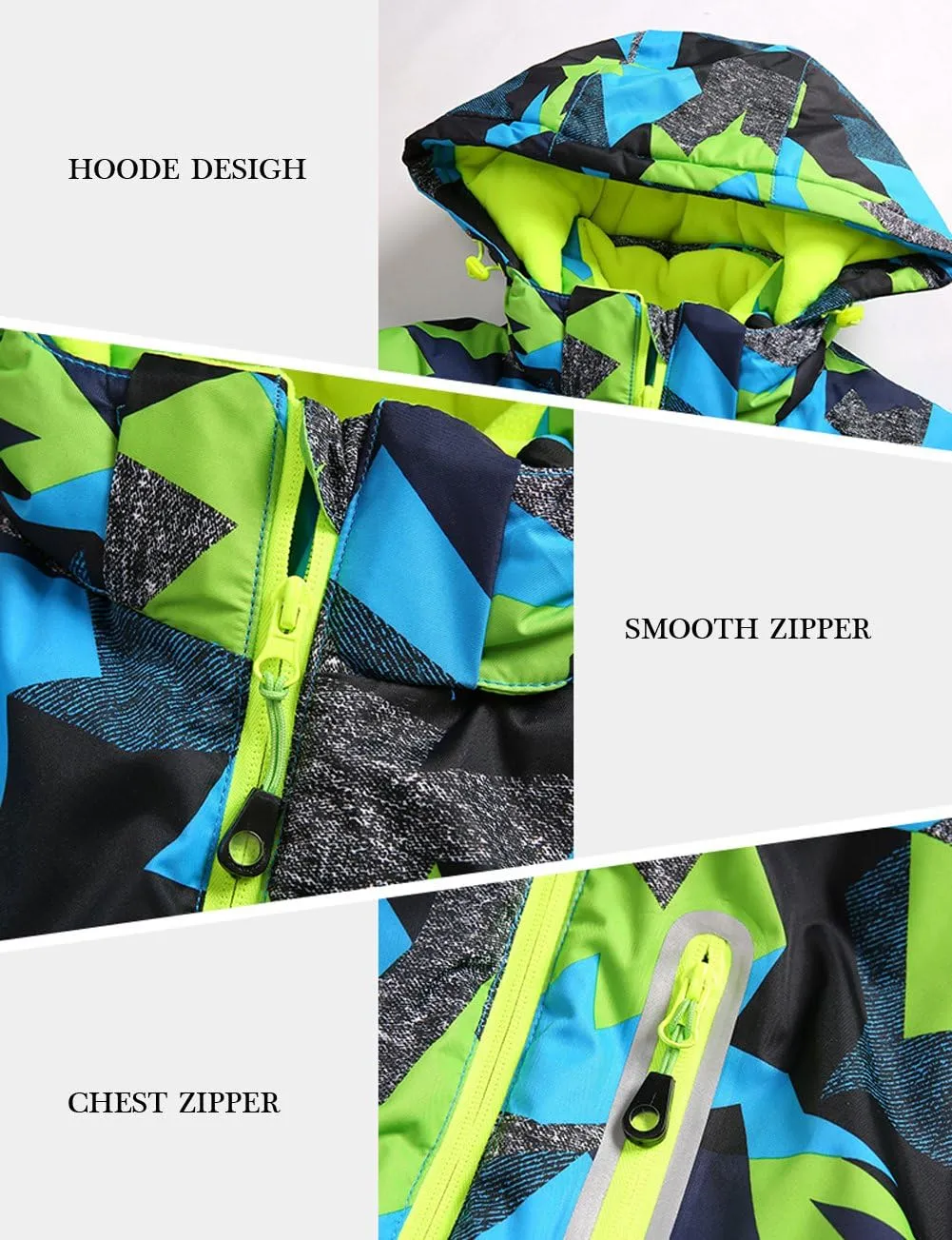 HOTIAN Boys Ski Jacket Snow Jacket Pants Suits Windproof Waterproof Winter Coats