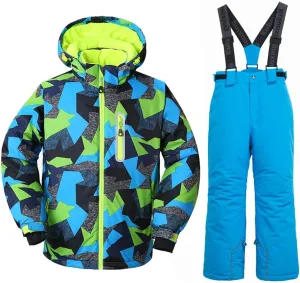 HOTIAN Boys Ski Jacket Snow Jacket Pants Suits Windproof Waterproof Winter Coats