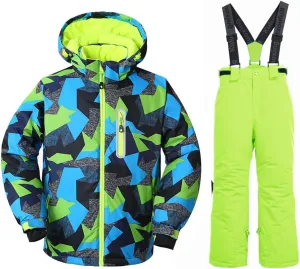 HOTIAN Boys Ski Jacket Snow Jacket Pants Suits Windproof Waterproof Winter Coats