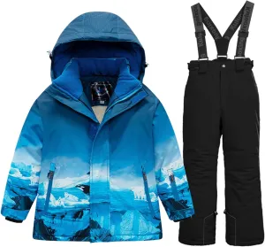 HOTIAN Boys Ski Jacket Snow Jacket Pants Suits Windproof Waterproof Winter Coats