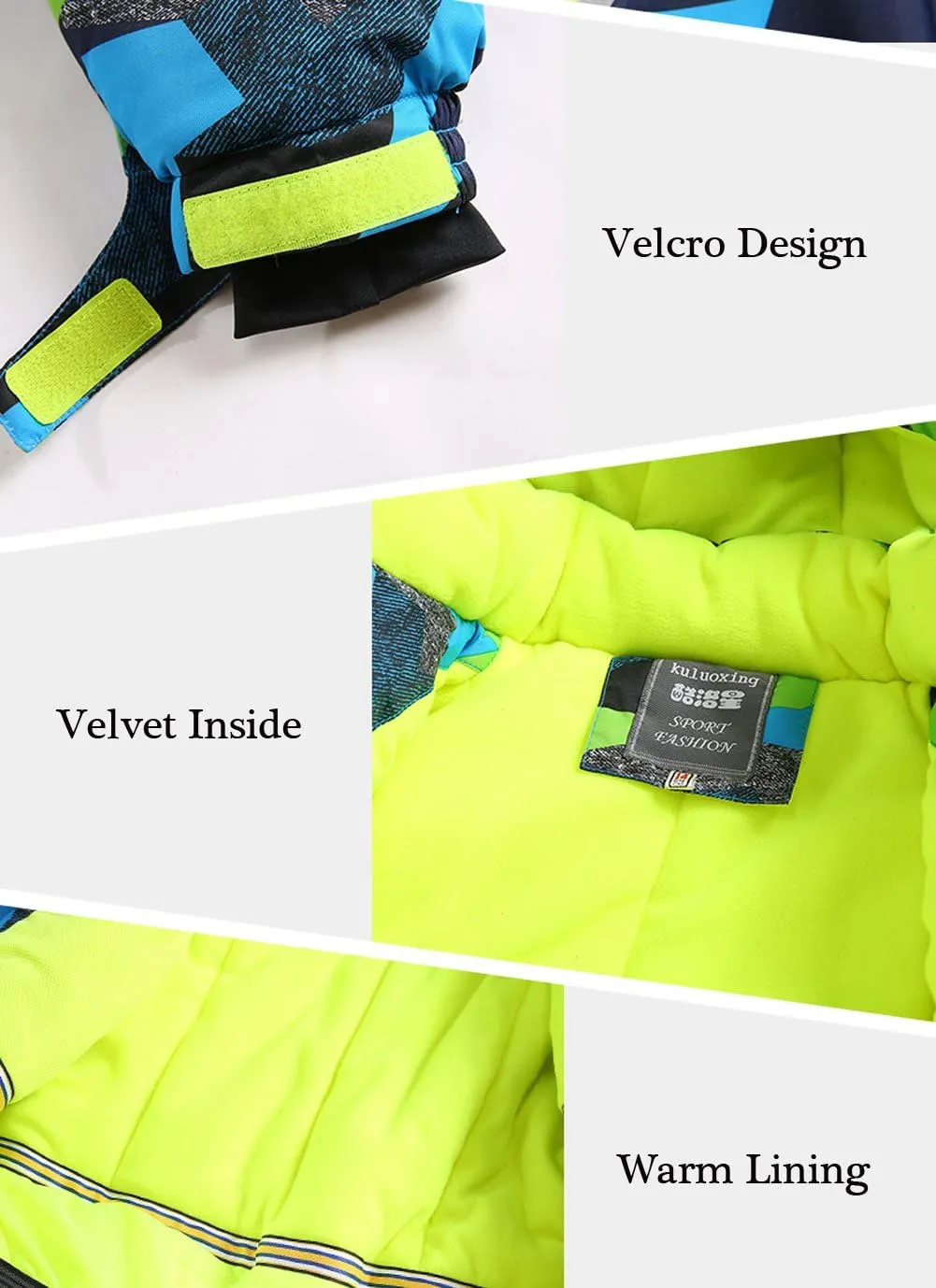 HOTIAN Boys Ski Jacket Snow Jacket Pants Suits Windproof Waterproof Winter Coats