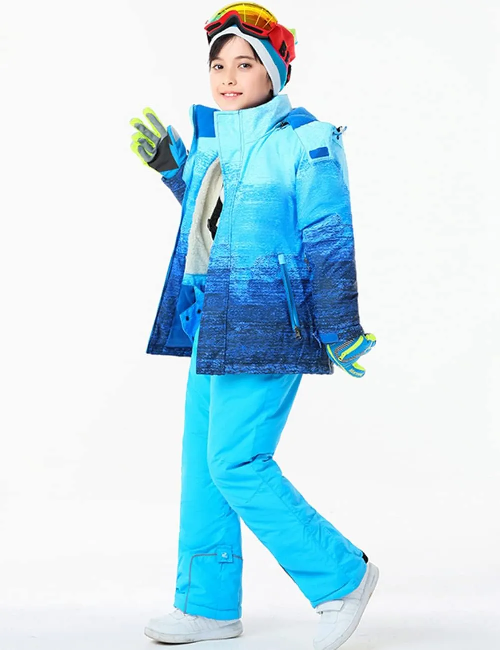 HOTIAN Boys Ski Jacket Snow Jacket Pants Suits Windproof Waterproof Winter Coats