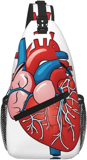 Human Anatomy Heart Chart Print Cross Chest Bag Diagonally - High-Capacity For Short Trips, Work, And Daily Use