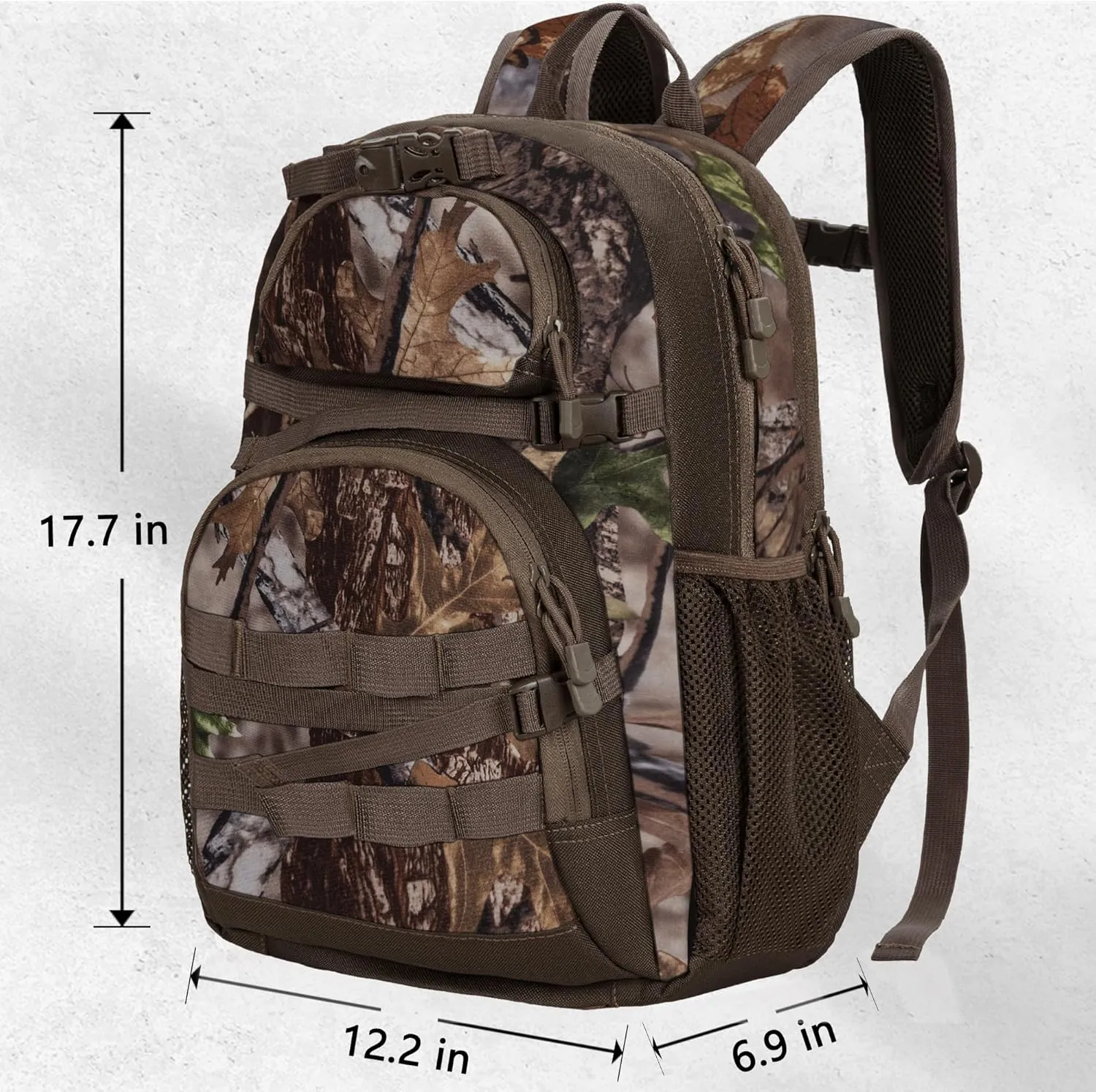 Hunting Backpack, Camo Outdoor Hunting Pack for Bow or Rifle with Holder, for Hunting, Camping, Hiking