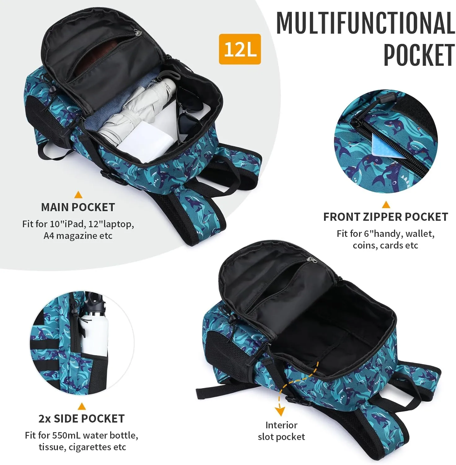 HUNTVP 10L/20L Mini Daypack Military MOLLE Backpack Rucksack Gear Tactical Assault Pack Bag for Hunting Camping Trekking