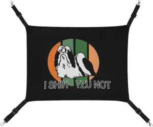 I Shih- Tzu Not Cat Hanging Hammock Soft Breathable Pet Cage Dog Hammock with Adjustable Straps and Metal Hooks