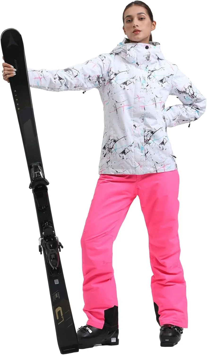 IMPHUT Women's Ski Jackets and Pants Snowboarding Snowsuit Coat Warm Hooded Waterproof Windproof Insulated