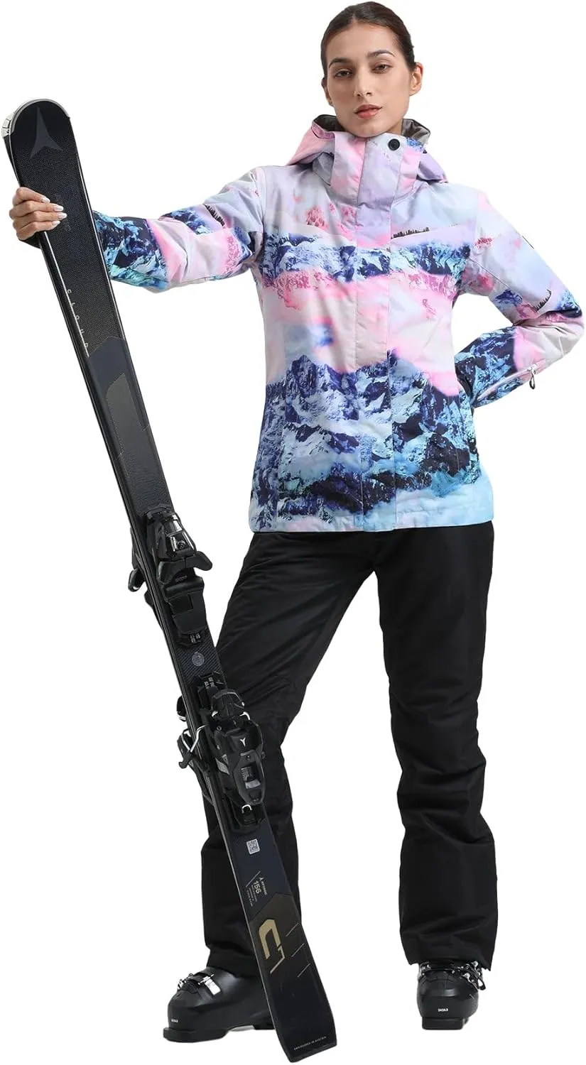 IMPHUT Women's Ski Jackets and Pants Snowboarding Snowsuit Coat Warm Hooded Waterproof Windproof Insulated