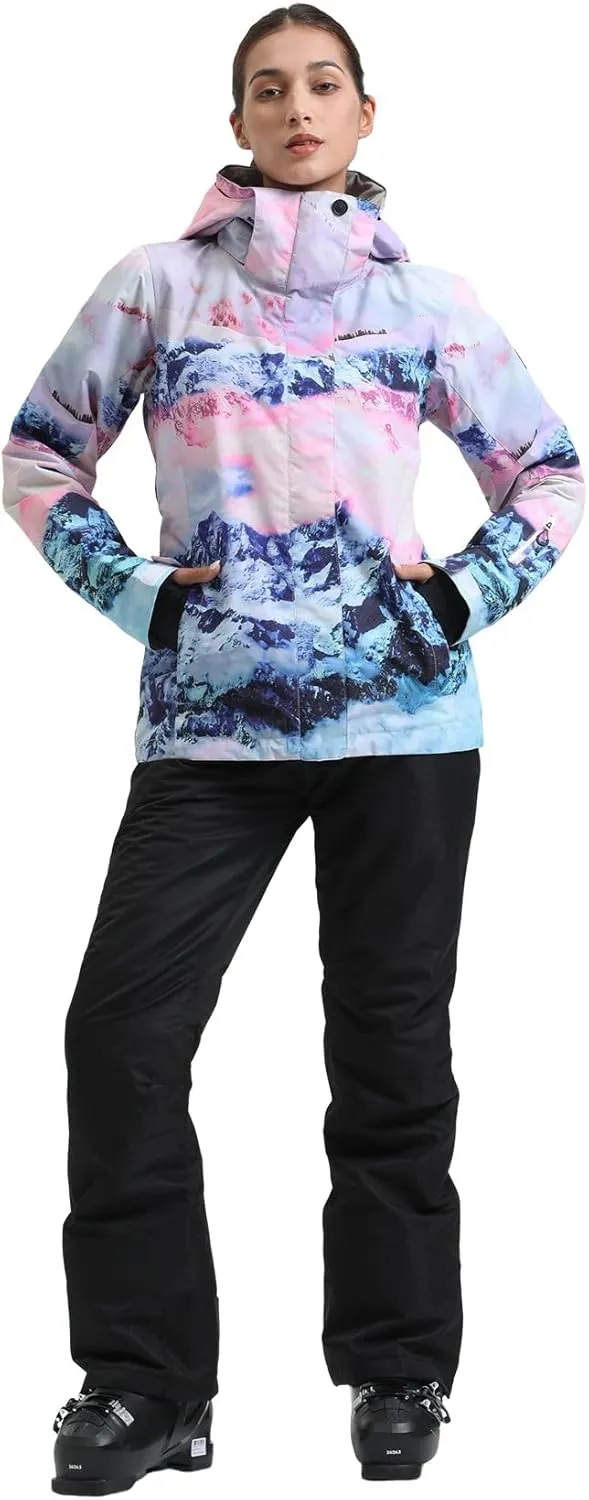 IMPHUT Women's Ski Jackets and Pants Snowboarding Snowsuit Coat Warm Hooded Waterproof Windproof Insulated