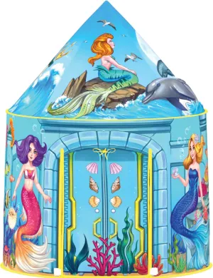 ImpiriLux Mermaid Kids Play Tent Playhouse | Under Sea Pop Up Fort for Children with Storage Bag