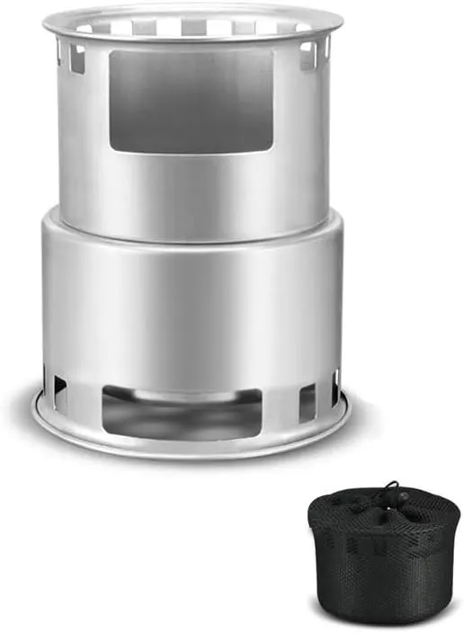 Indoor Wood Burning Stove, Outdoor Portable Wood Stove, Camping Rocket Stove, for Outdoor Cooking, Portable Wood Burning Stove for Backyard