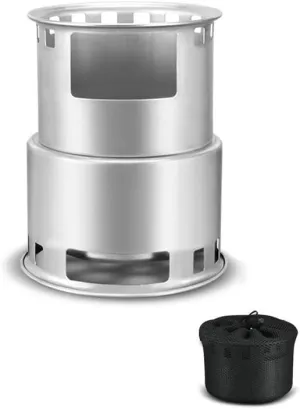 Indoor Wood Burning Stove, Outdoor Portable Wood Stove, Camping Rocket Stove, for Outdoor Cooking, Portable Wood Burning Stove for Backyard