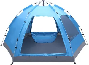 Instant Pop Up Tents for Camping, 3-4 Person Camping Tent 60s Automatic Easy Setup Tent, Double-Thick Waterproof Instant Tents for Hiking Backpacking,Blue