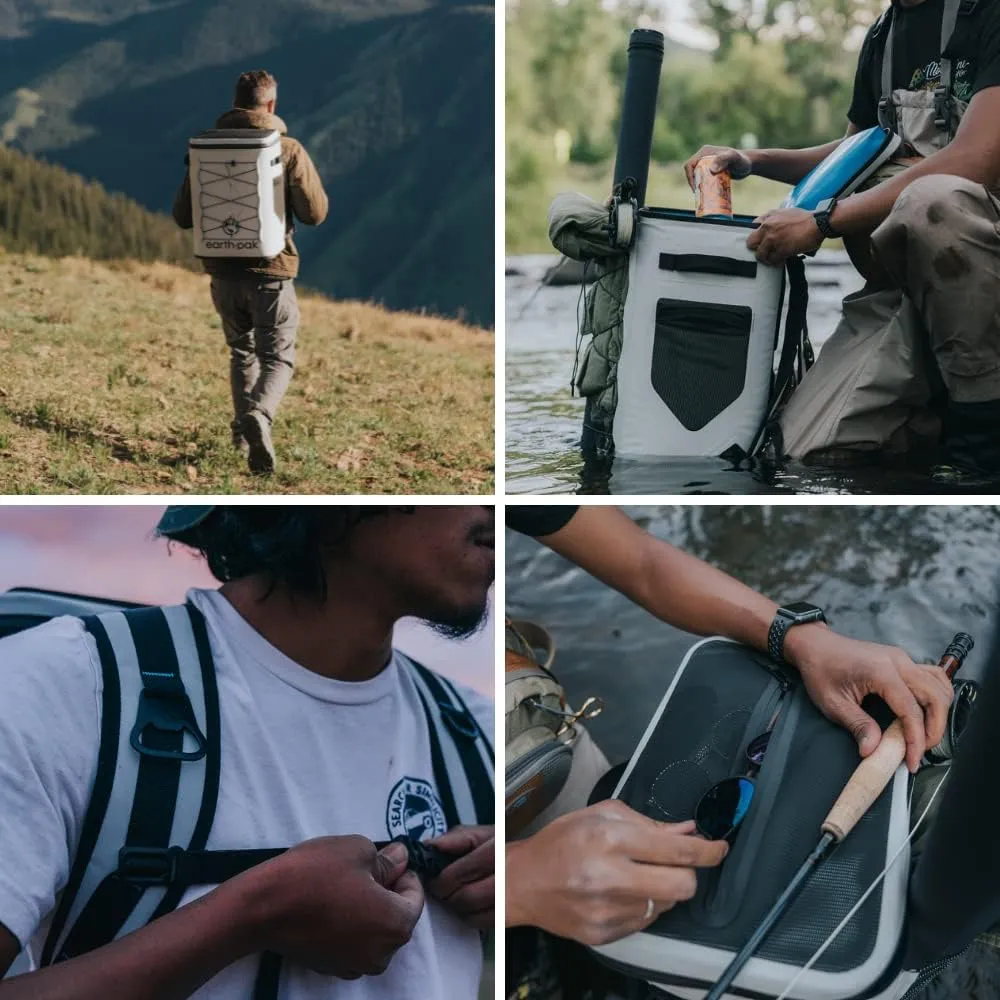 Insulated Backpack Cooler Holds 24 or 35 Cans for 72 Hours - Perfect Lunch or Drink Bag for Camping, Hiking, Fishing, Kayaking, Sports, or Beach - 100% Waterproof Heavy Duty Construction by Earth Pak