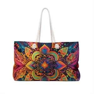 Intricate and Colorful Pattern Travel Bag | Prismatic Wanderlust | Dynamic Shapes Rainbow Travel Companion | WeekEnder Bag | Tote Bag