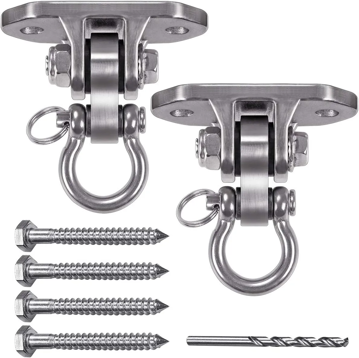 IOH 2 Pcs Heavy Duty Swing Hangers Stainless Steel 304 Antirust, 2000 lb Capacity, 180 Silent Swing, Indoor/Outdoor Hammock Chair & Hanging Kit