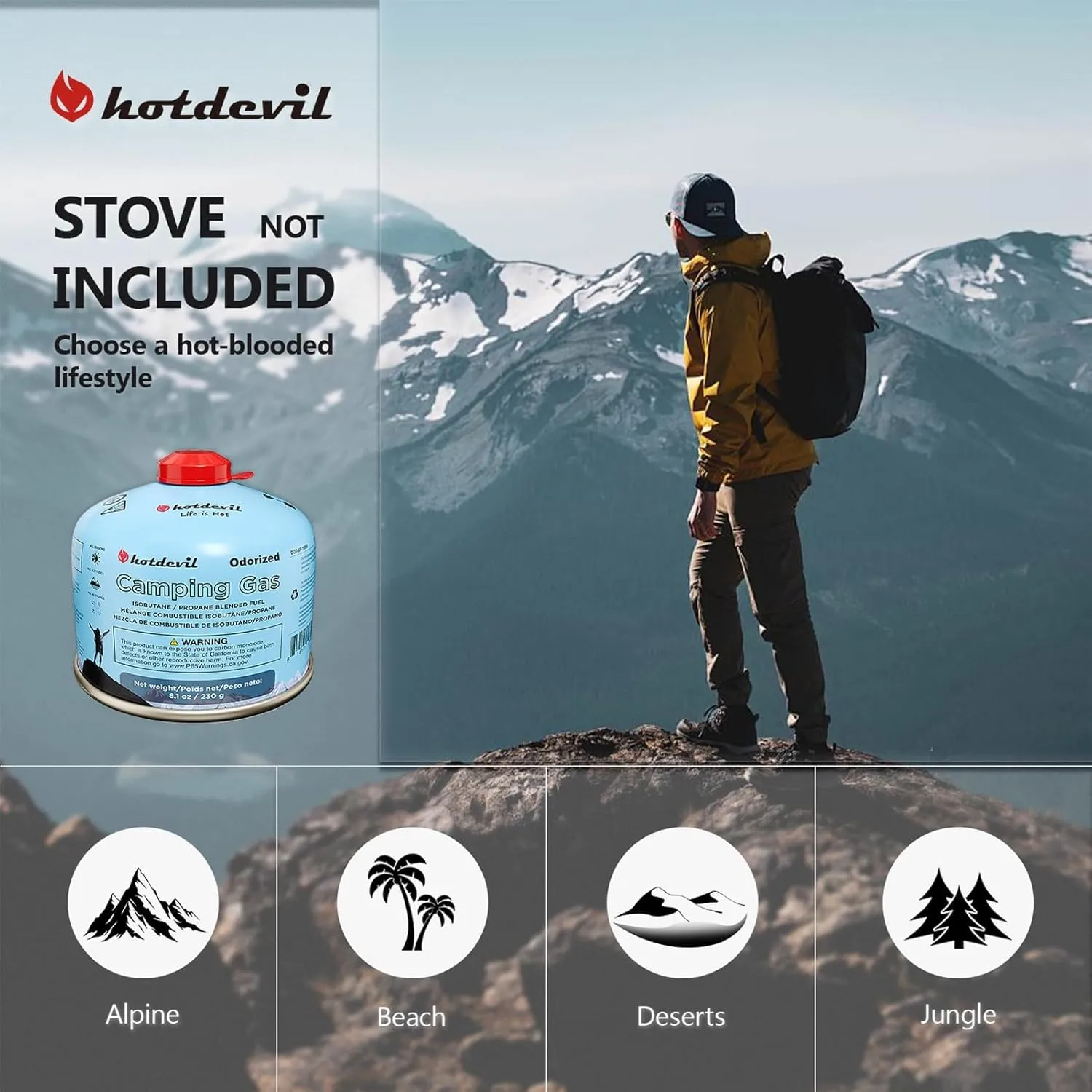 Isobutane Fuel Canister 230 Gram Camping Stove Fuel Butane Propane Blend Isobutane Fuel Canister Camping Fuel Gas Canister Suitable for All Seasons Efficient and High Output 8.1oz(12 Packs)