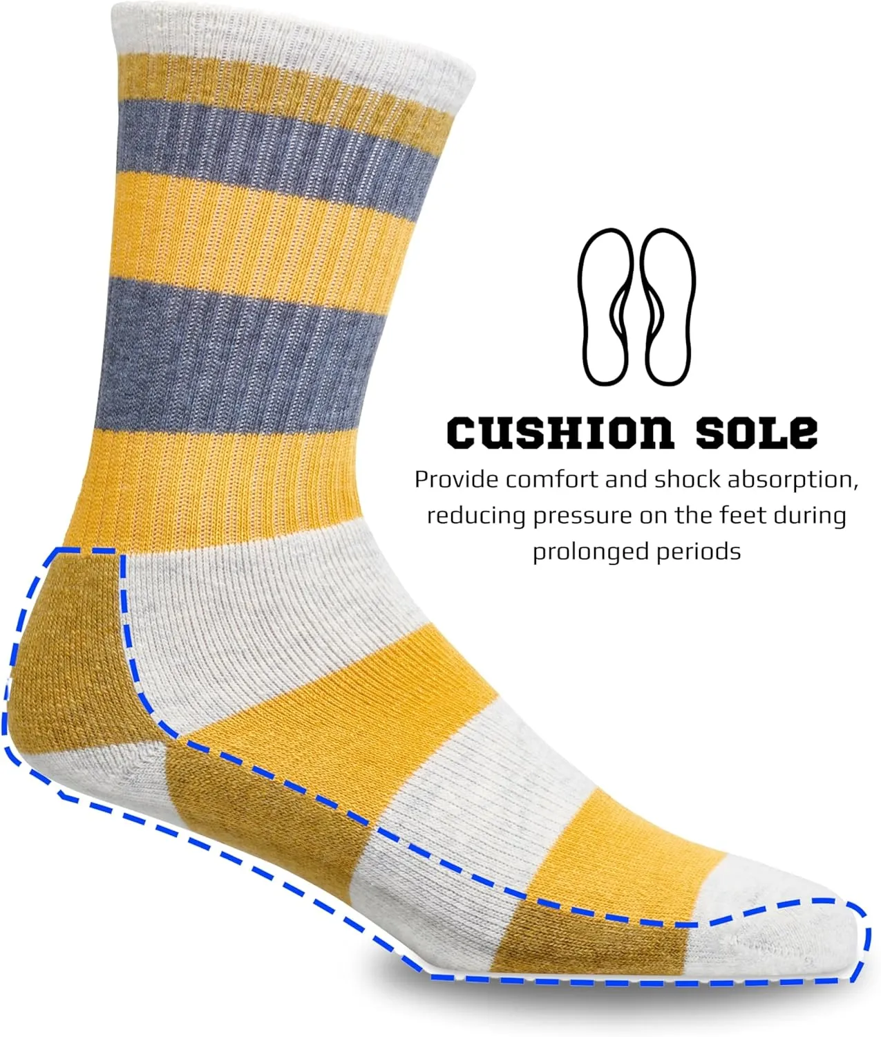 JAMES FIALLO 3 Pack Unisex Wool Blend Cushioned Comfort Colorful Striped Crew Socks Perfect for Hiking, Climbing & Fishing