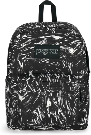 JanSport SuperBreak Backpack - Durable, Lightweight Premium Backpack - Marbled Motion Black