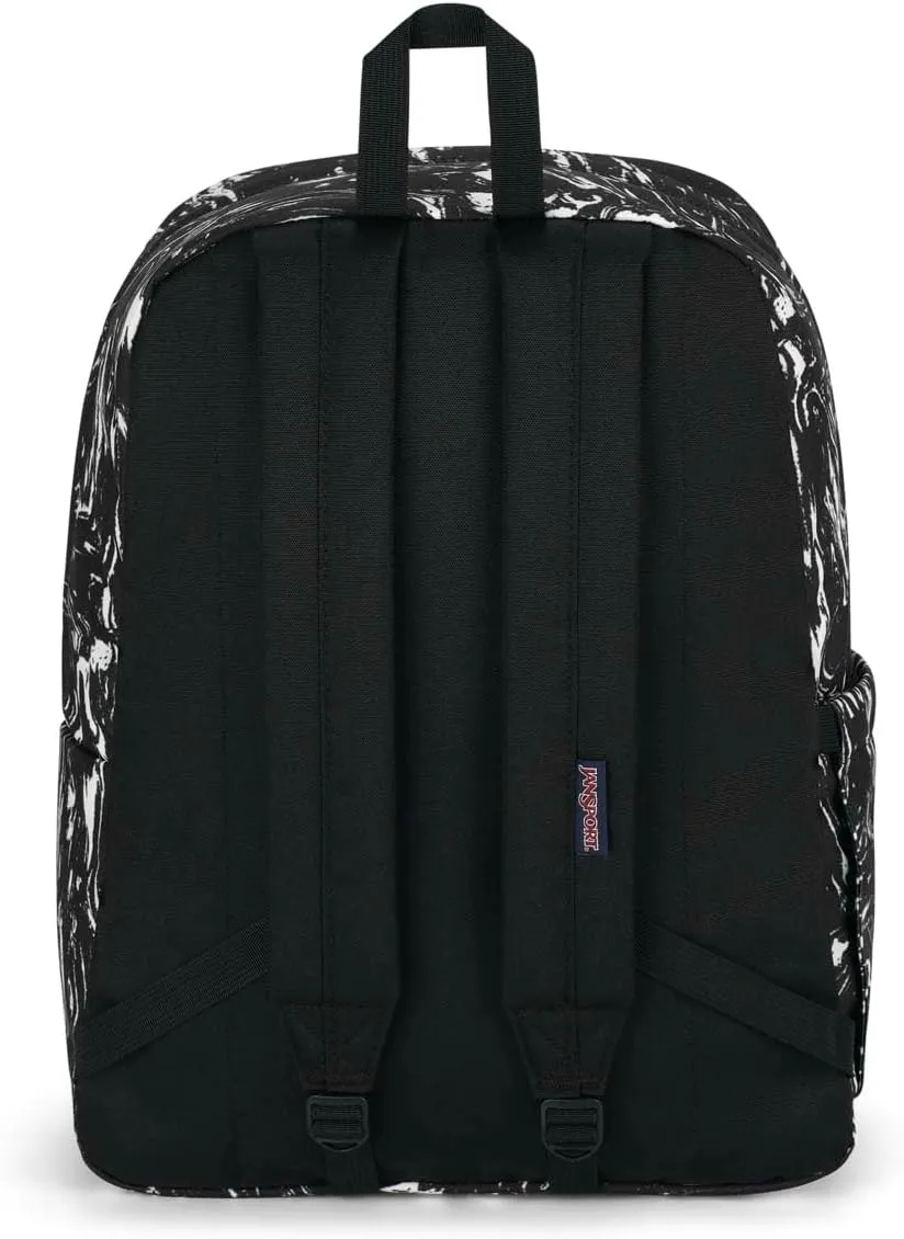 JanSport SuperBreak Backpack - Durable, Lightweight Premium Backpack - Marbled Motion Black