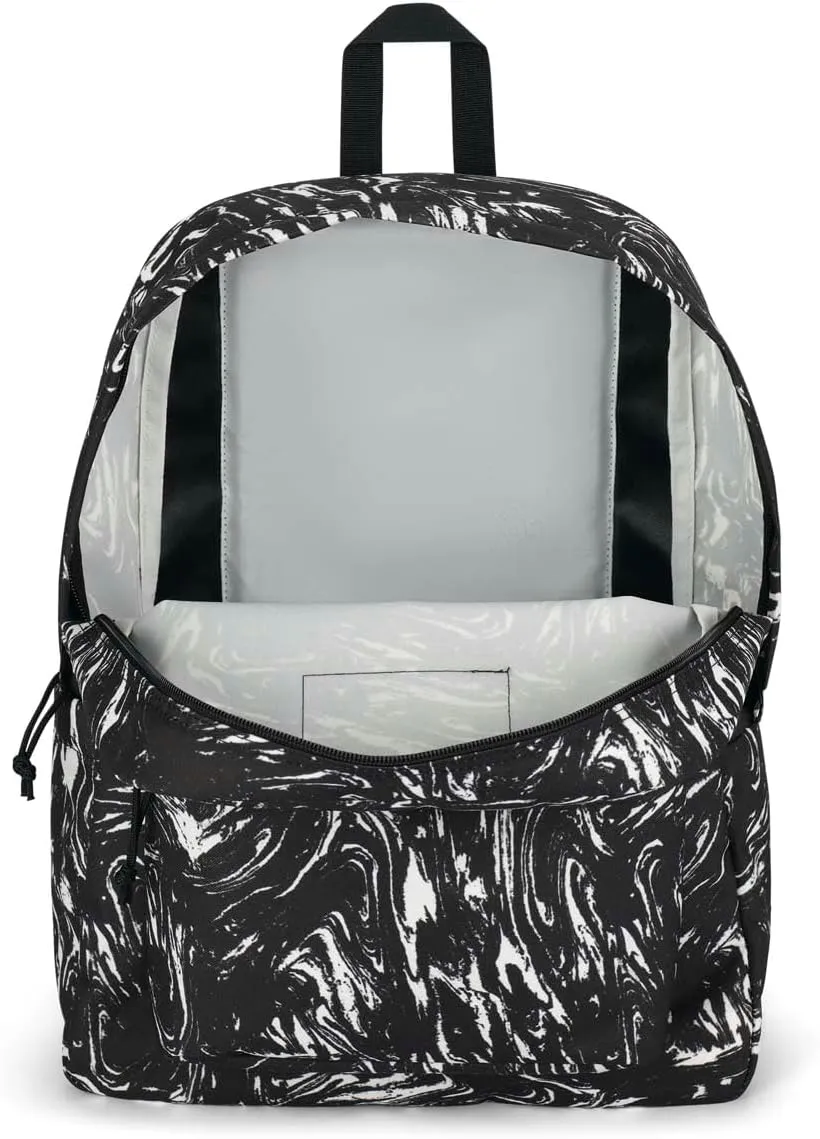 JanSport SuperBreak Backpack - Durable, Lightweight Premium Backpack - Marbled Motion Black