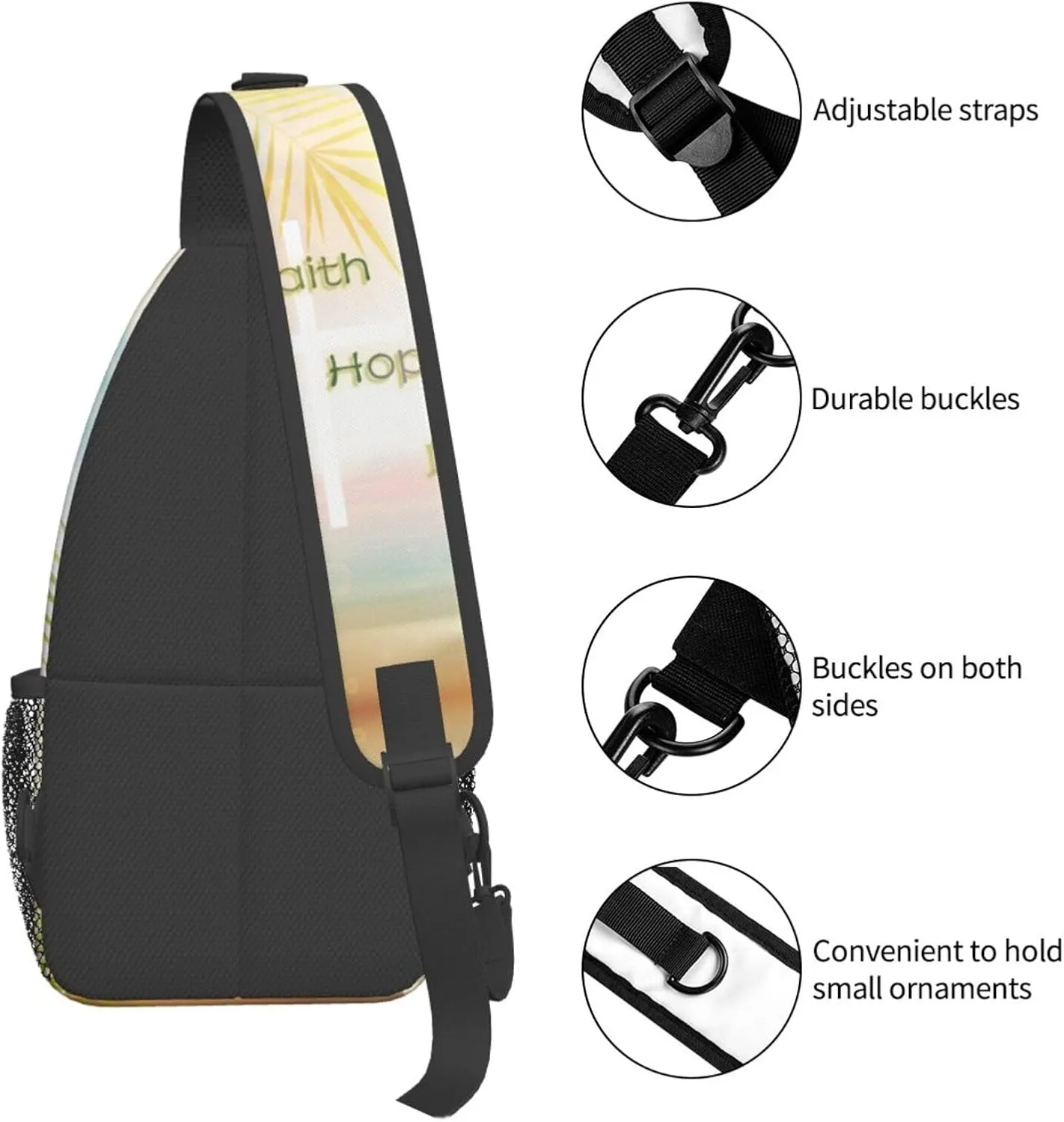 Jesus Bible Shoulder Bag Christian Sling Backpack Daypack Casual Backpack Cross Hiking Bag Bible Backpack