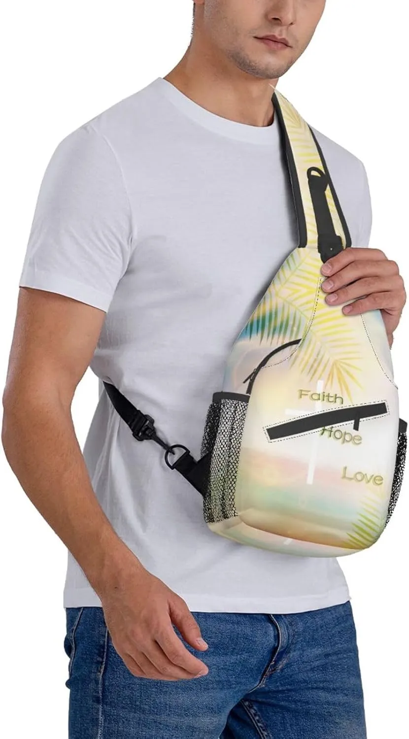 Jesus Bible Shoulder Bag Christian Sling Backpack Daypack Casual Backpack Cross Hiking Bag Bible Backpack