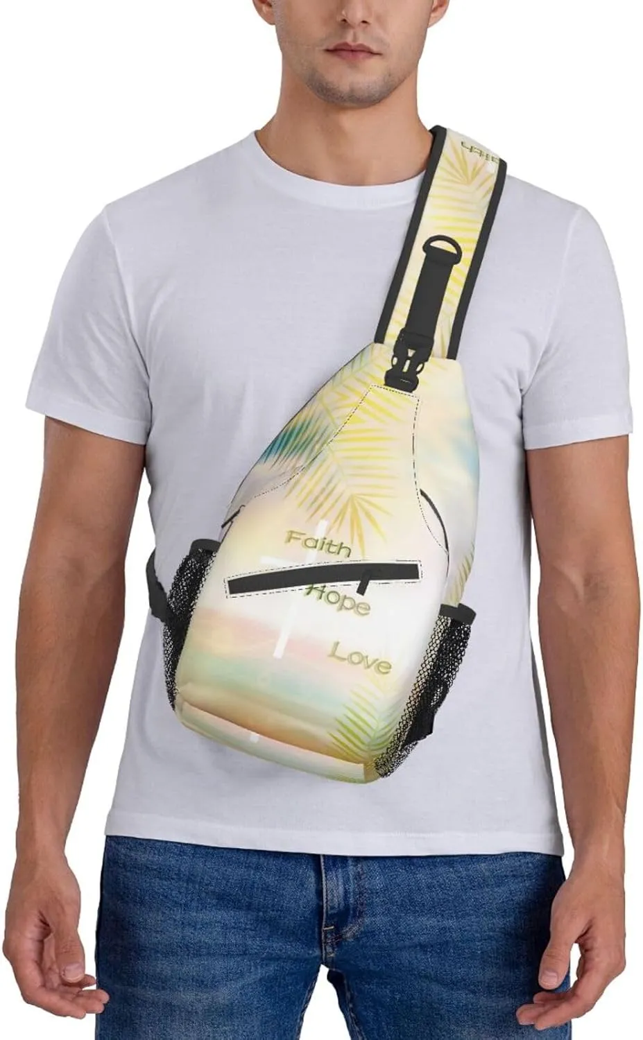 Jesus Bible Shoulder Bag Christian Sling Backpack Daypack Casual Backpack Cross Hiking Bag Bible Backpack