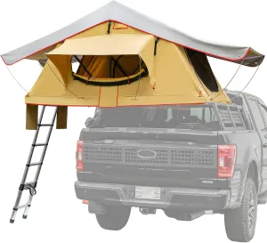 Joytutus Rooftop Roof Top Tent Camping, Naturenest Roof Top Tent for SUV Car Truck Van, Pu3000mm Waterproof Roof Rack Overland Tents with Rainfly, Easily Set Up, with Cozy Mattress for 2-3 Person