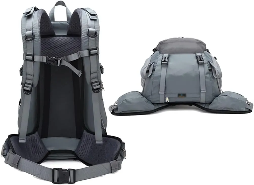 JSEIAJB 40L Hiking Backpack Outdoor Mountaineering Bag Large Capacity Travel Sports Backpack(Black)