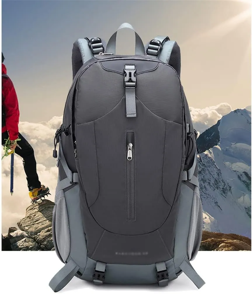JSEIAJB 40L Hiking Backpack Outdoor Mountaineering Bag Large Capacity Travel Sports Backpack(Black)