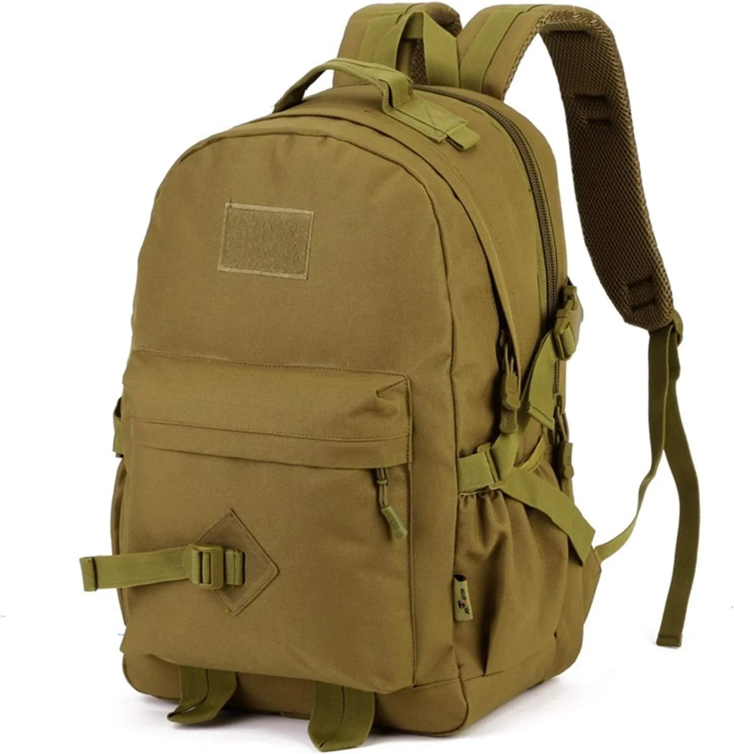 Jungle Leopard 40L Military Rucksack Backpack for Men Hiking Backpack Riding Knapsack Bag Book Student Satchel(S405-40-Khaki)