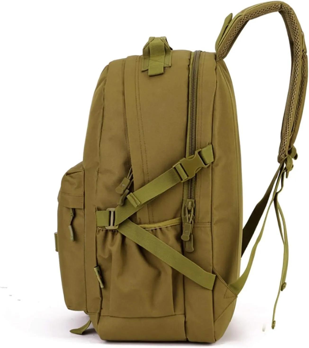 Jungle Leopard 40L Military Rucksack Backpack for Men Hiking Backpack Riding Knapsack Bag Book Student Satchel(S405-40-Khaki)