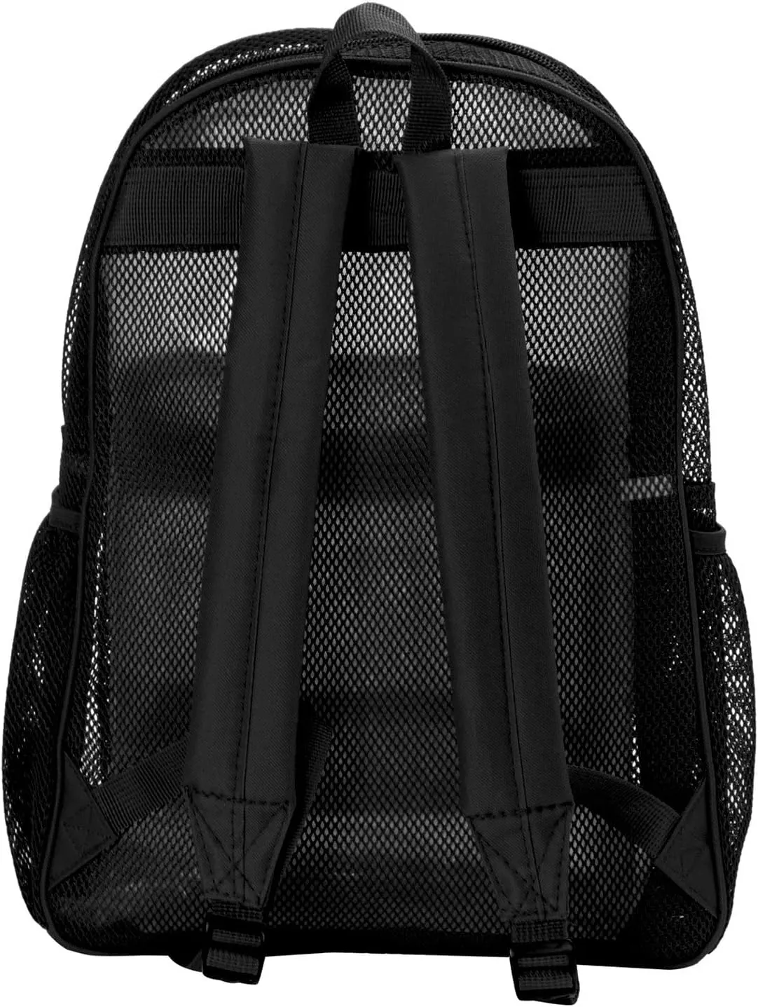 K-Cliffs Heavy Duty Mesh Backpack Quality Classic Student Net Bookbag Durable See Through Simple Netting Daypack Basic School Bag Black
