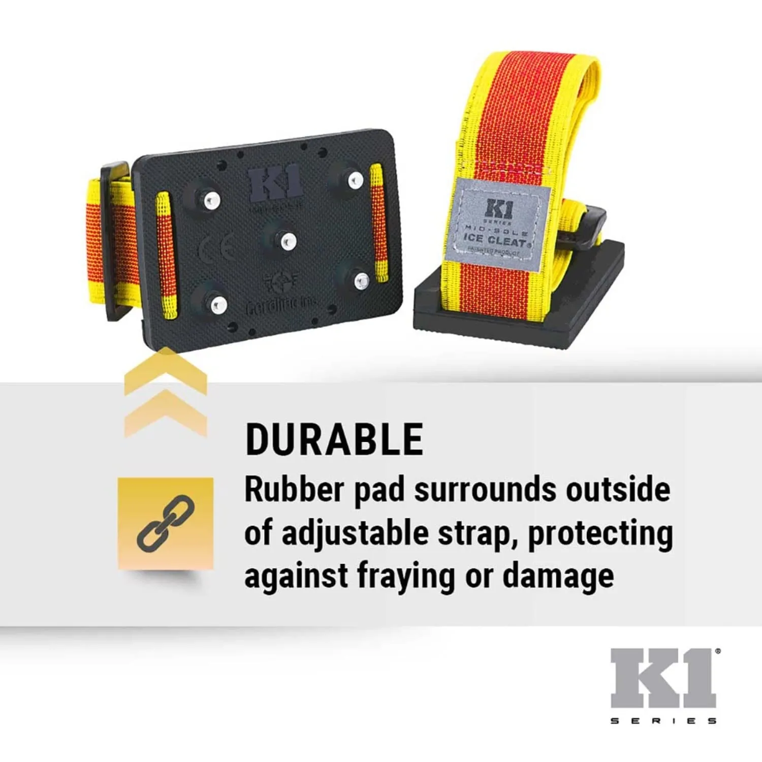 K1 Mid-Sole Intrinsic Ice Cleats for Men & Women - Rotatable Non-Sparking Traction Aids for Winter Snow - Original Profile