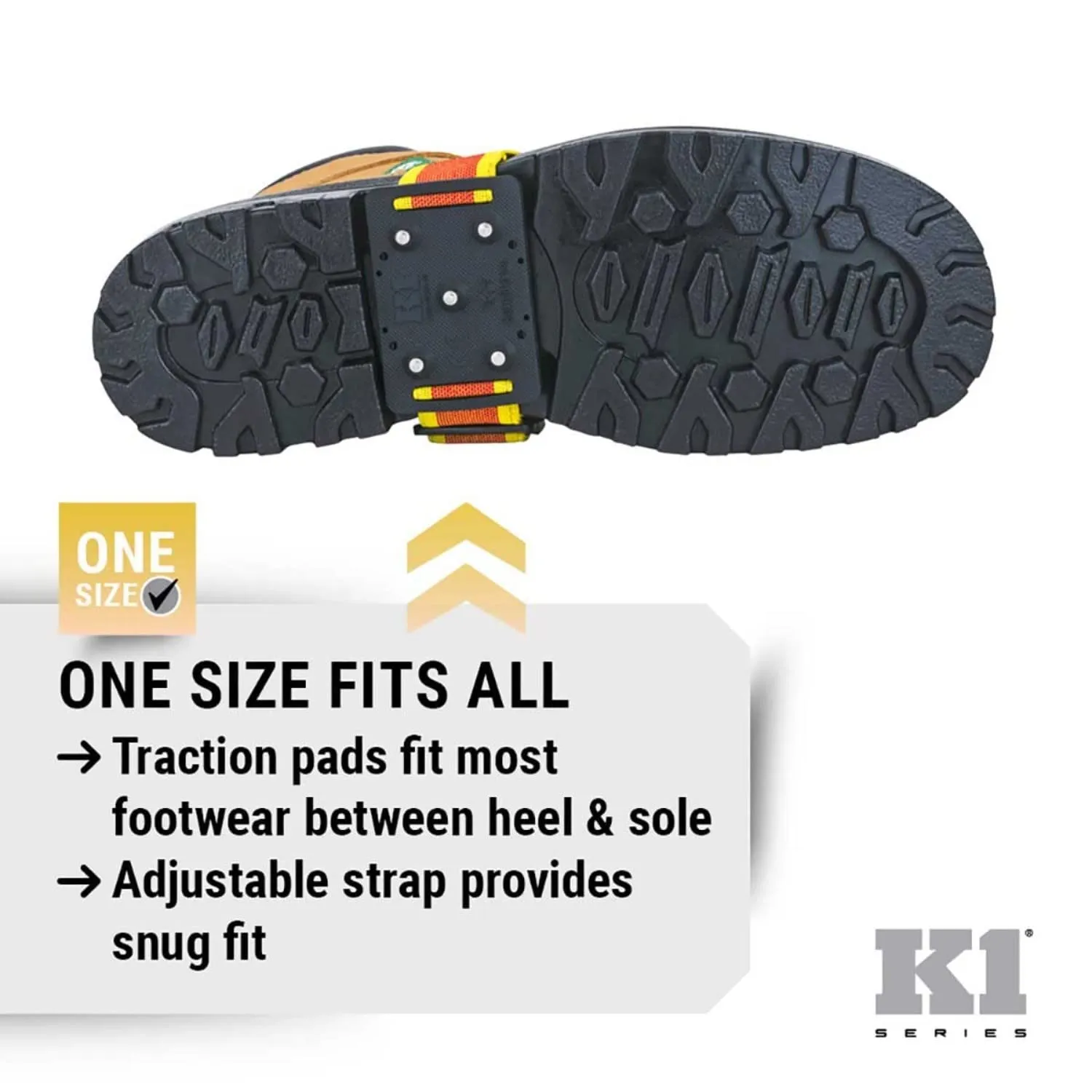 K1 Mid-Sole Intrinsic Ice Cleats for Men & Women - Rotatable Non-Sparking Traction Aids for Winter Snow - Original Profile