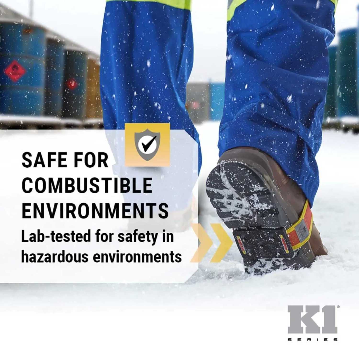 K1 Mid-Sole Intrinsic Ice Cleats for Men & Women - Rotatable Non-Sparking Traction Aids for Winter Snow - Original Profile