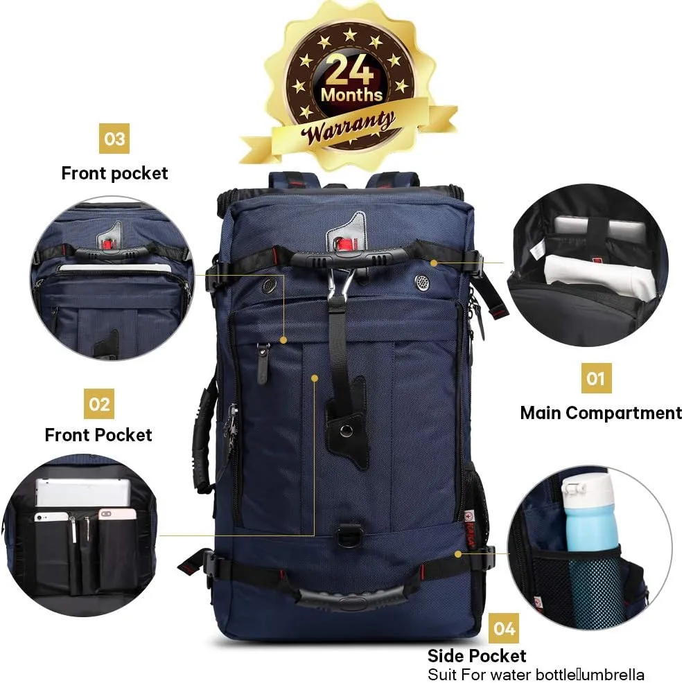KAKA Travel Backpack, Carry On Backpack Durable Convertible Duffle Bag Fit for 15.6 Inch Laptop for Men and Women(Medium 35L)