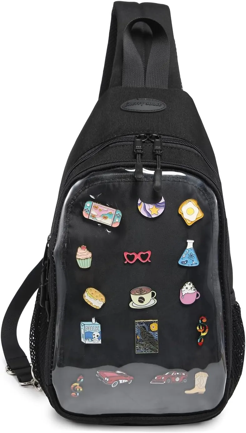 Kawaii Oxford Ita Bag Pin Display Chest Pack Shoulder Bag Sport Backpack Hiking Daypack