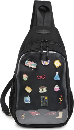 Kawaii Oxford Ita Bag Pin Display Chest Pack Shoulder Bag Sport Backpack Hiking Daypack