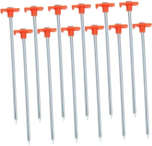 KESYOO 12Pcs Heavy Duty Tent Ground Pegs Durable Stakes for Camping Hiking and Outdoor Use Easy Pull Design for Secure Tent Fixing and Wind Resistance