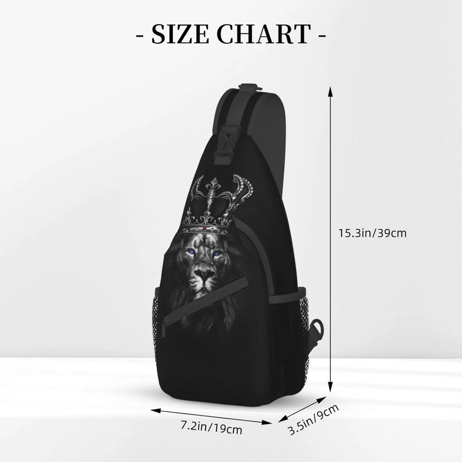 King Shoulder Bag Lion Sling Backpack Daypack Casual Backpack Hiking Bag Men Backpack Bag