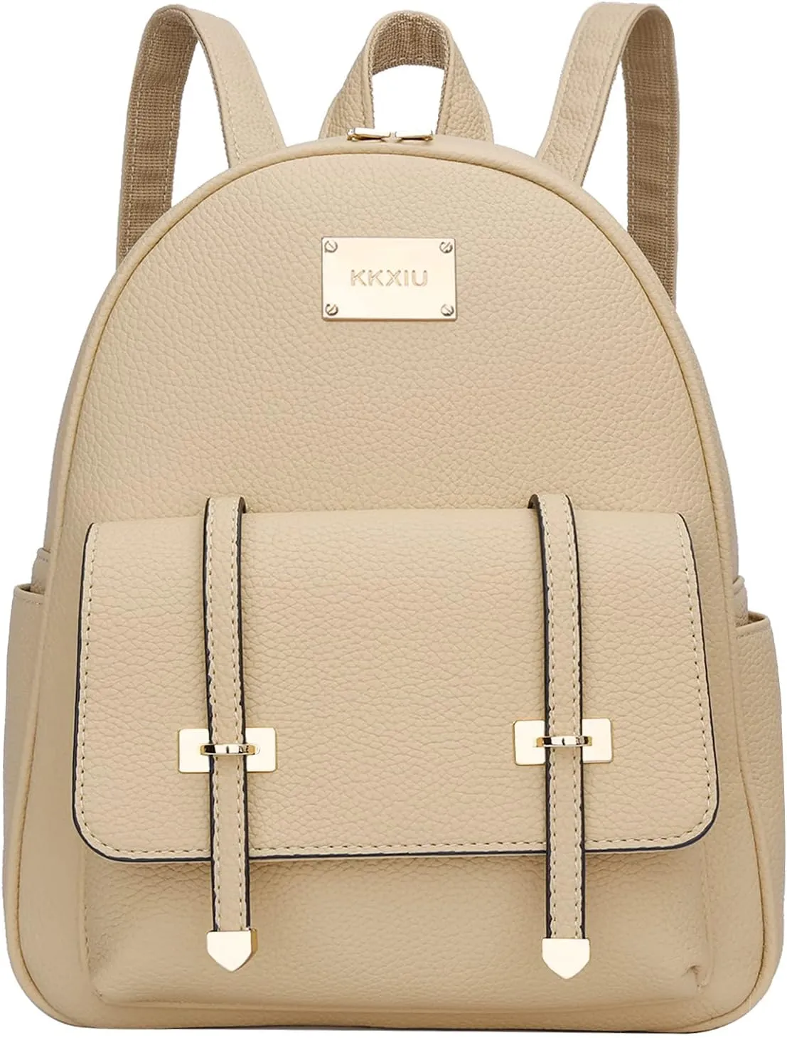 KKXIU Girls Small Backpack Purse Vegan Leather Mini Bookbag for Women Cute Teen Pompom Daypack