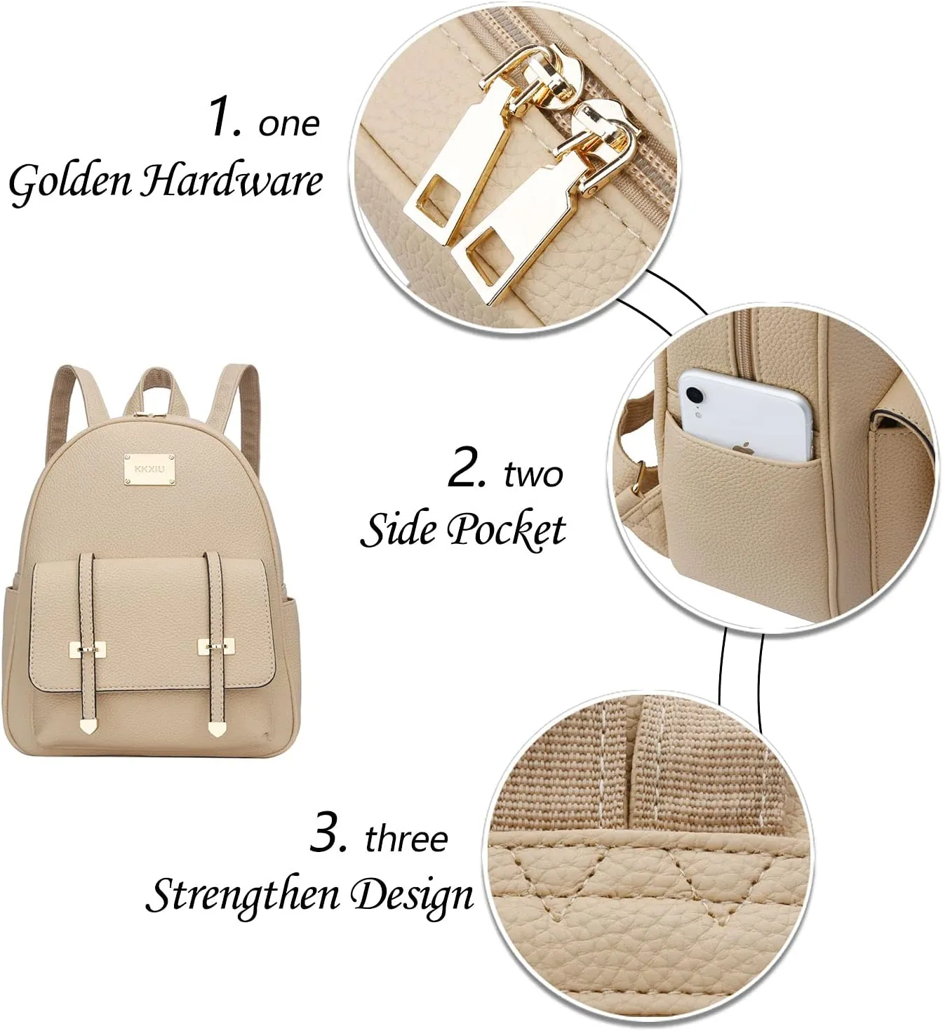 KKXIU Girls Small Backpack Purse Vegan Leather Mini Bookbag for Women Cute Teen Pompom Daypack