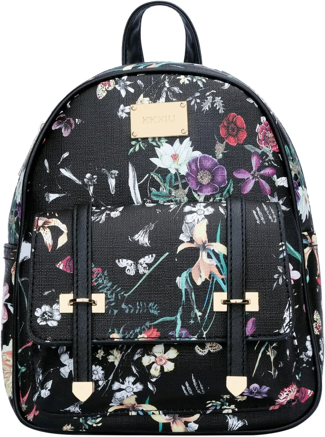 KKXIU Girls Small Backpack Purse Vegan Leather Mini Bookbag for Women Cute Teen Pompom Daypack