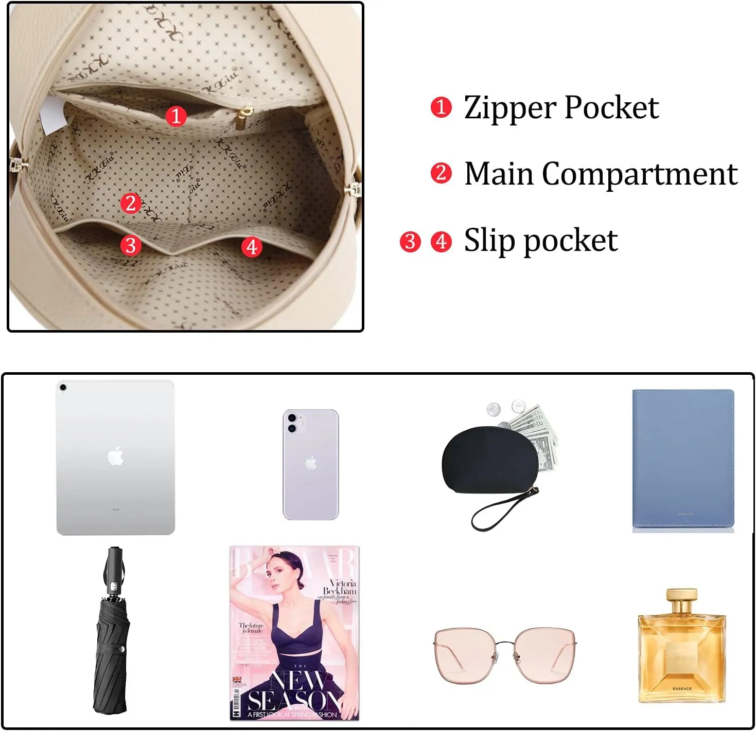 KKXIU Girls Small Backpack Purse Vegan Leather Mini Bookbag for Women Cute Teen Pompom Daypack